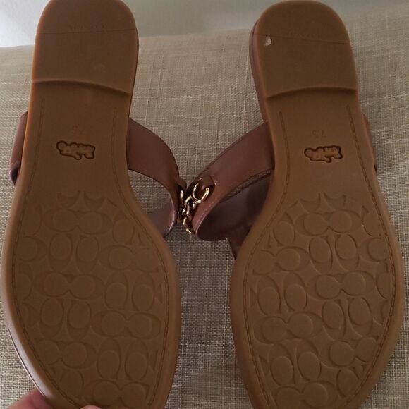 Coach T-Strap Flats With Gold Accent - Picture 6 of 7